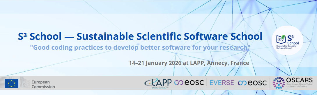 S³ School — Sustainable Scientific Software School